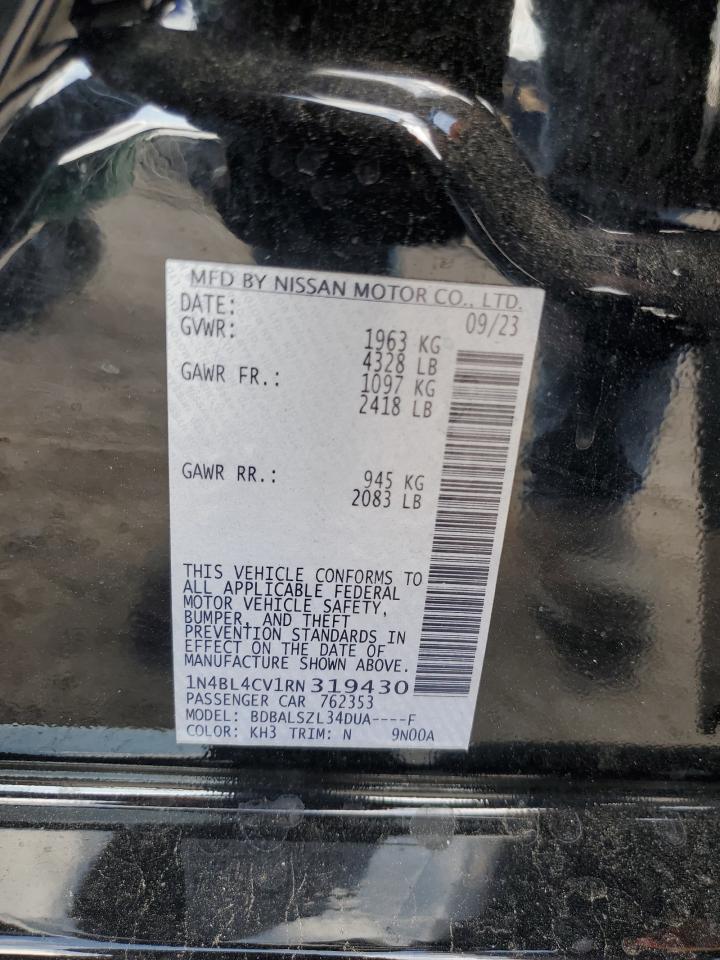 2024 NISSAN ALTIMA SR VIN:1N4BL4CV1RN319430