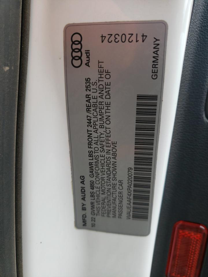 2023 AUDI A4 PREMIUM PLUS 45 VIN:WAUEAAF4XPA020079