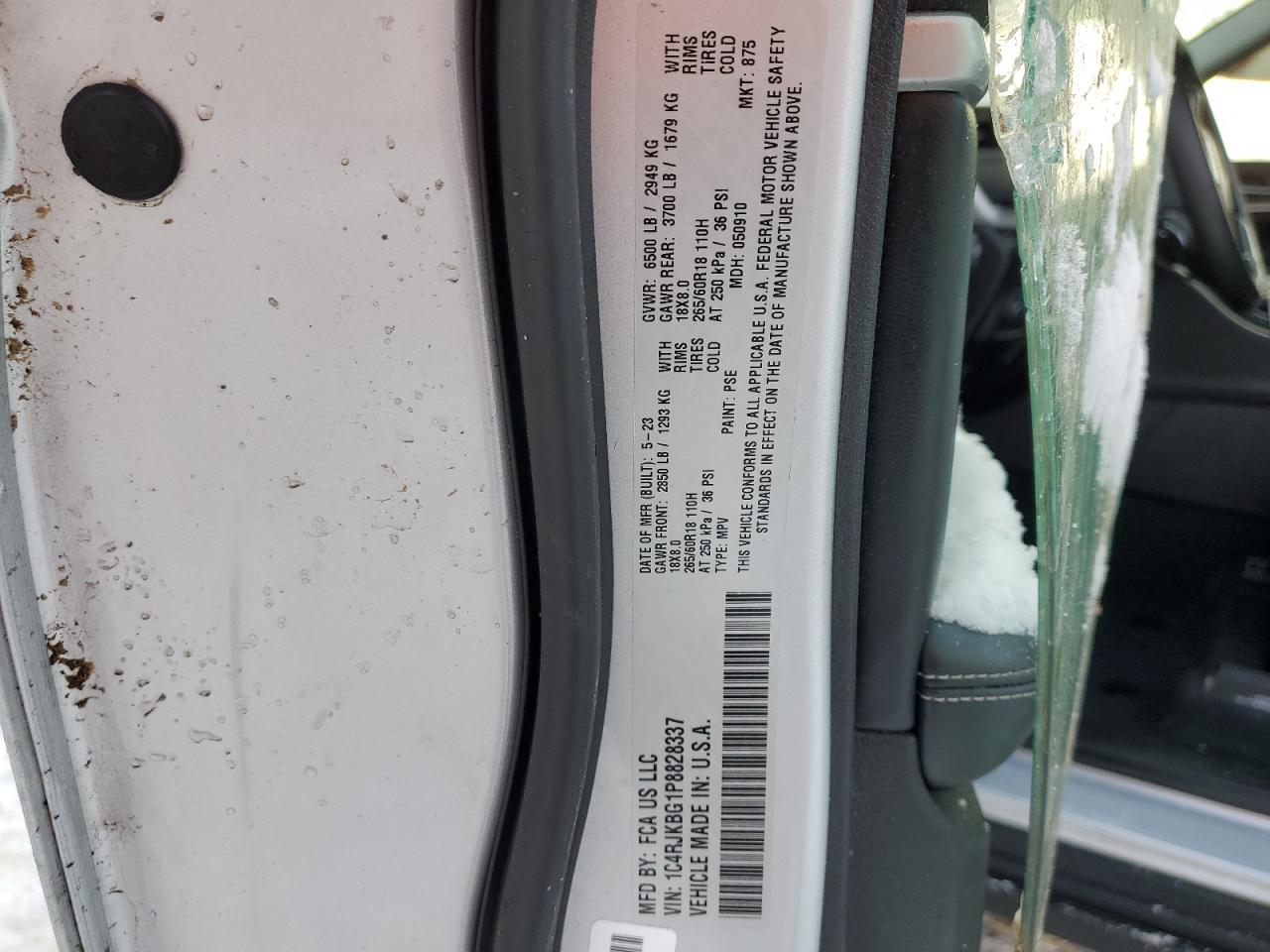 2023 JEEP GRAND CHEROKEE L LIMITED VIN:1C4RJKBG1P8828337