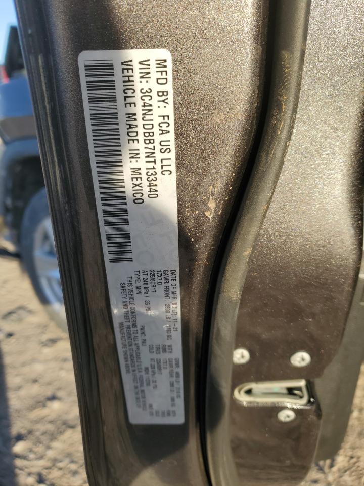 2022 JEEP COMPASS LATITUDE VIN:3C4NJDBB7NT133440