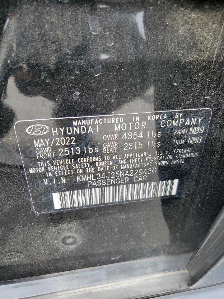 2022 HYUNDAI SONATA LIMITED VIN:KMHL34J25NA229430