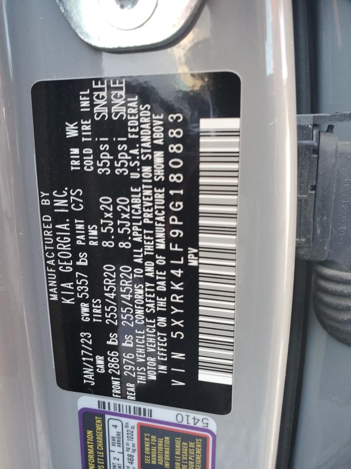 2023 KIA SORENTO SX VIN:5XYRK4LF9PG180883