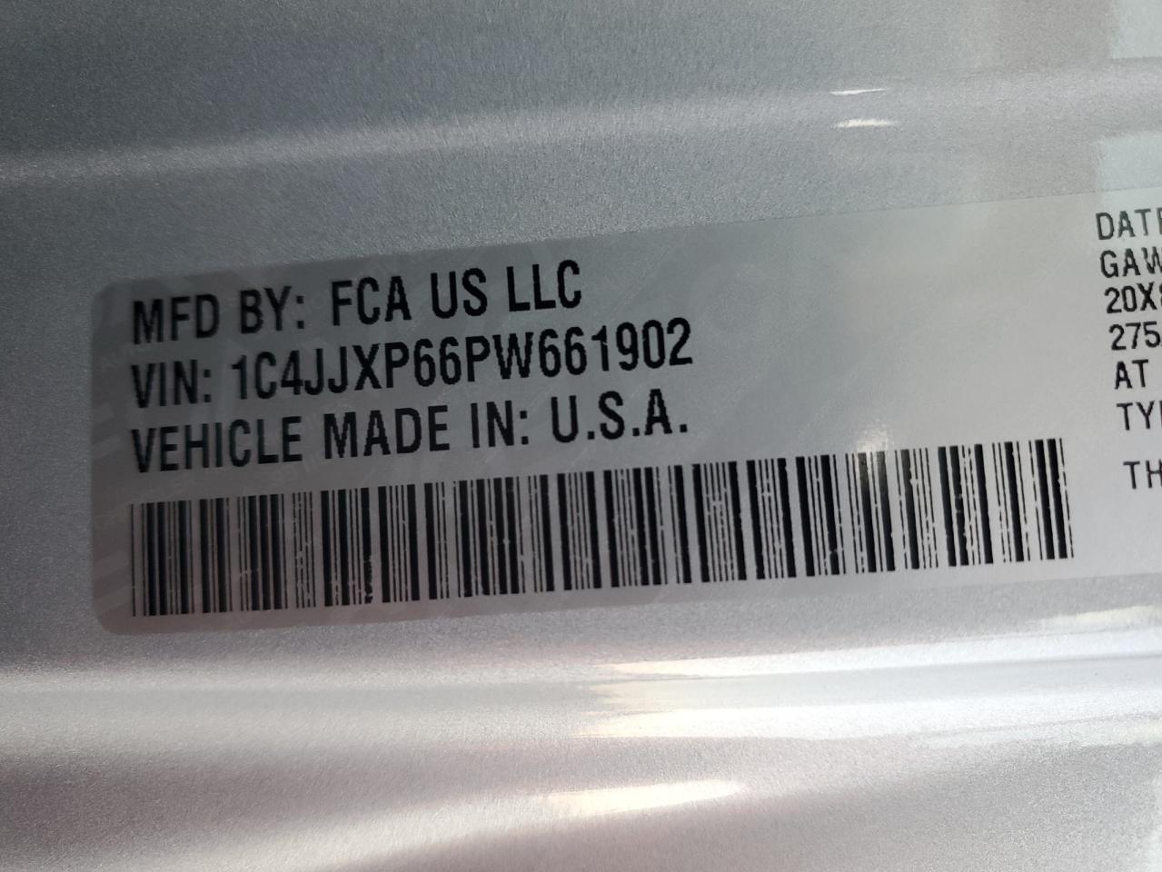 2023 JEEP WRANGLER SAHARA 4XE VIN:1C4JJXP66PW661902