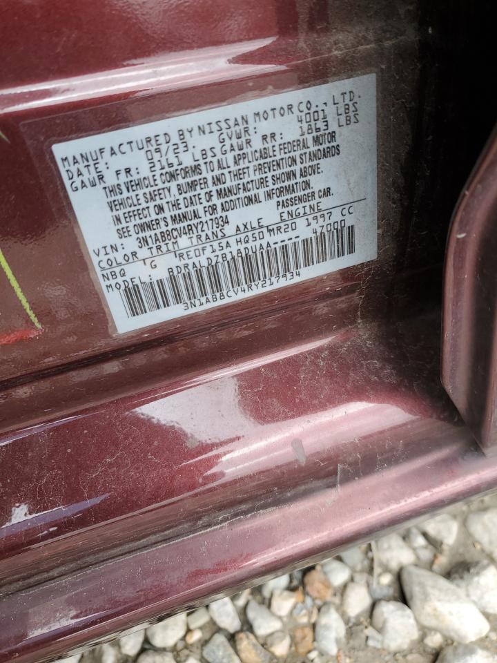 2024 NISSAN SENTRA SV VIN:3N1AB8CV4RY217934