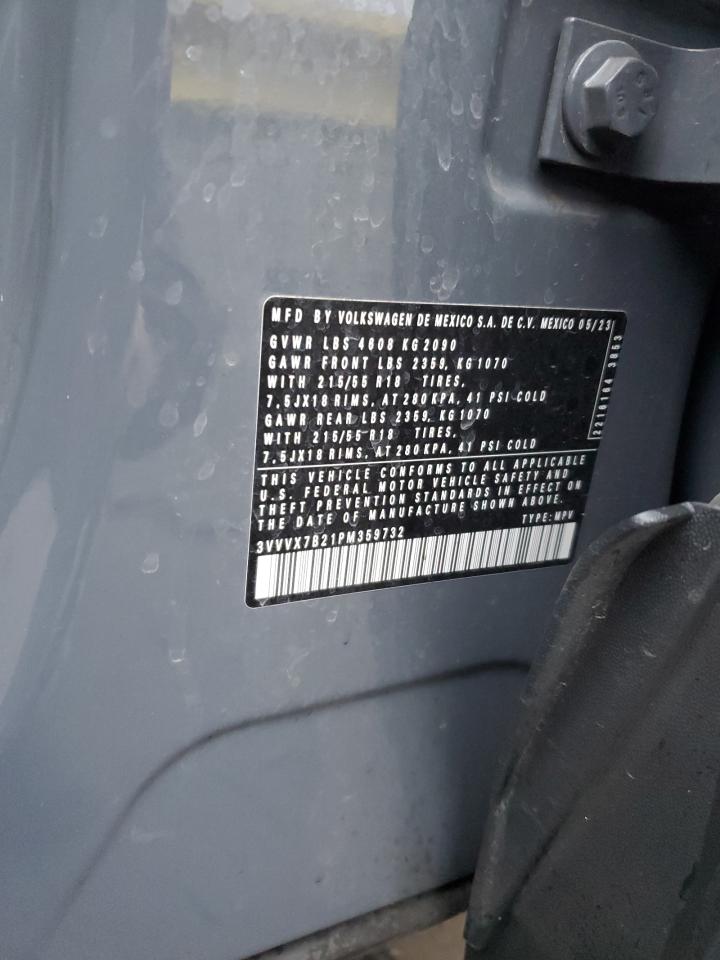 2023 VOLKSWAGEN TAOS SE VIN:3VVVX7B21PM359732