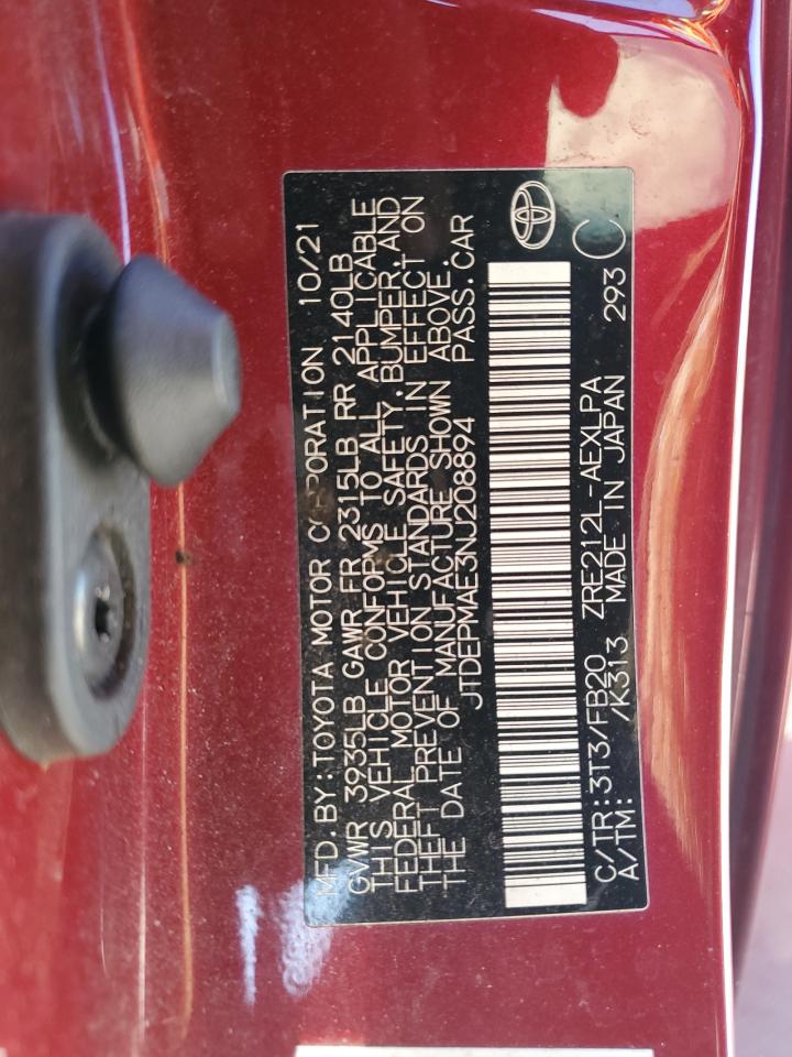 2022 TOYOTA COROLLA LE VIN:2HGFC2F79JH576153