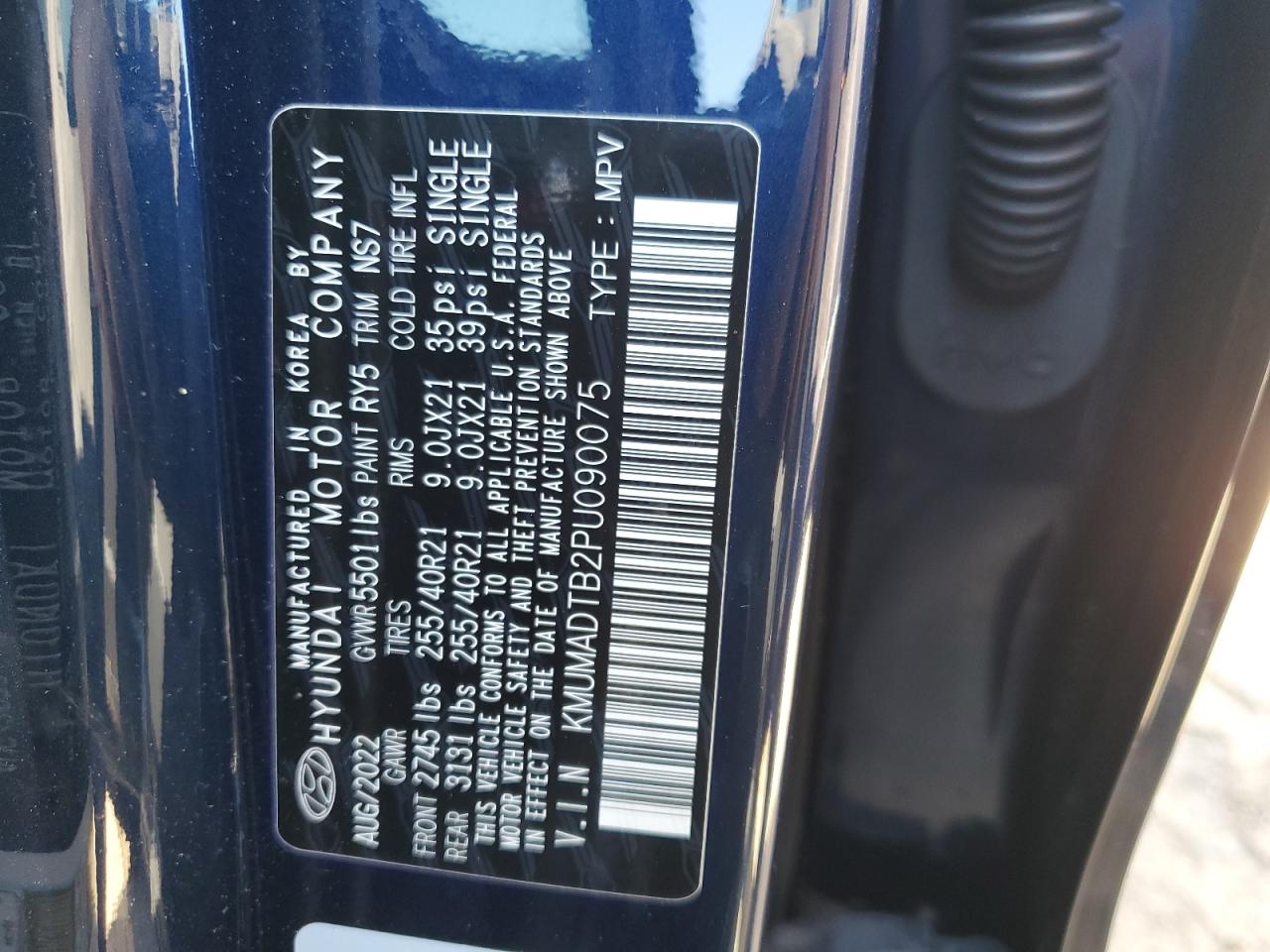 2023 GENESIS GV70 BASE VIN:KMUMADTB2PU090075