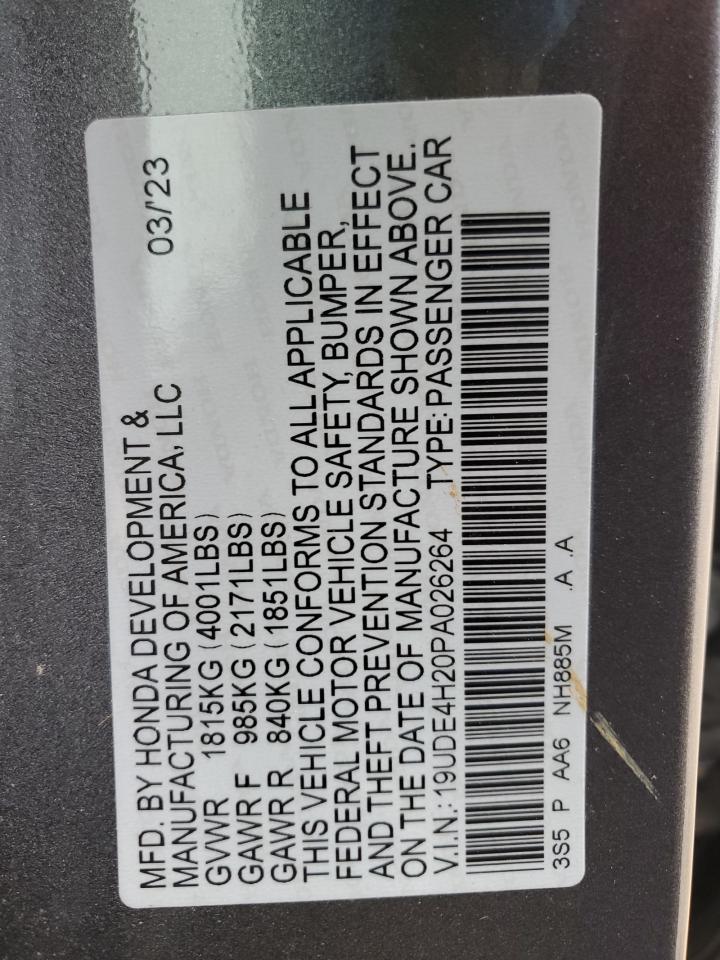 2023 ACURA INTEGRA  VIN:19UDE4H20PA026264