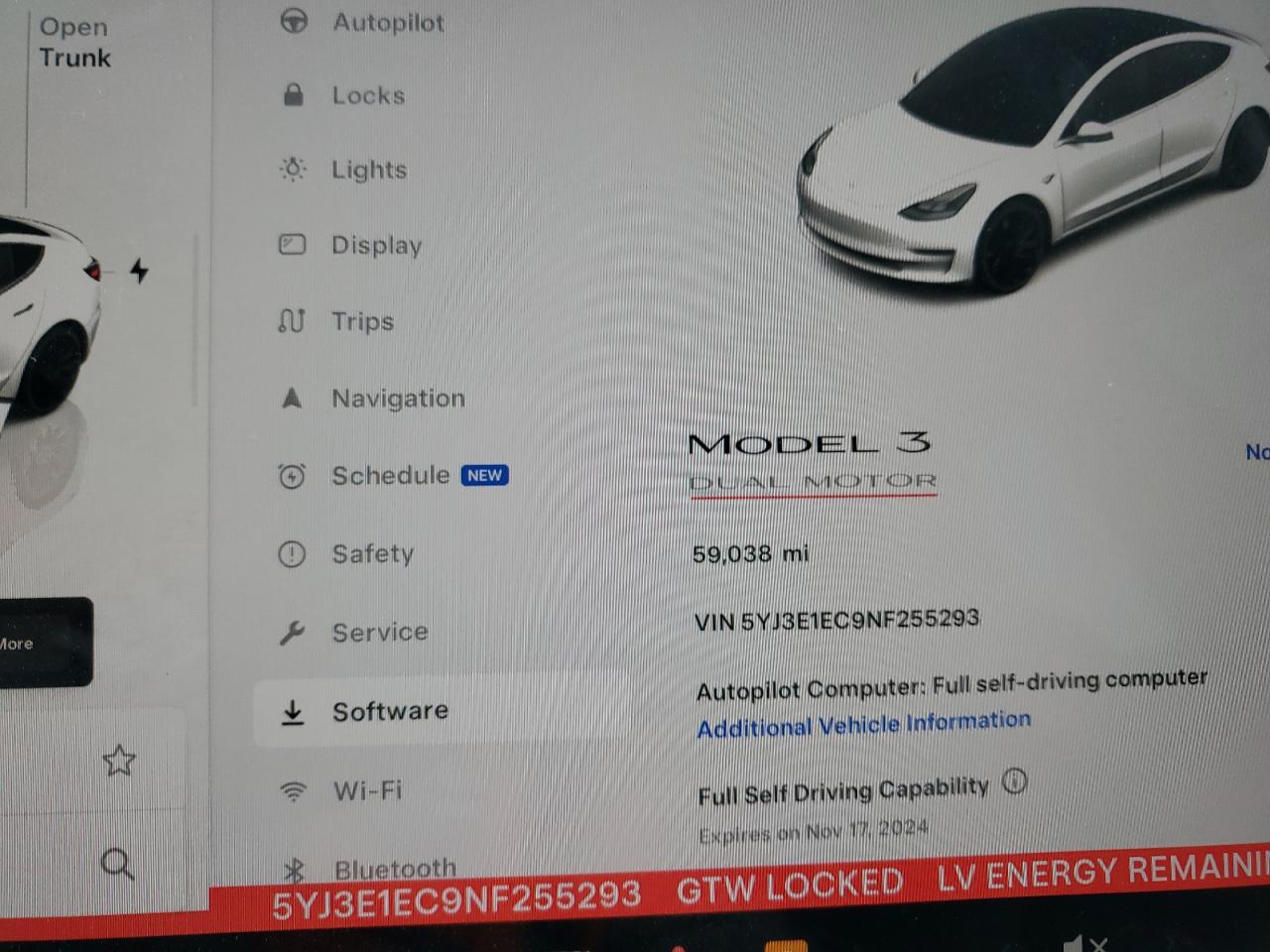 2022 TESLA MODEL 3  VIN:5YJ3E1EC9NF255293