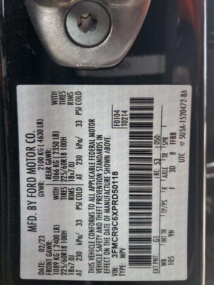 2023 FORD BRONCO SPORT OUTER BANKS VIN:3FMCR9C6XPRD50118