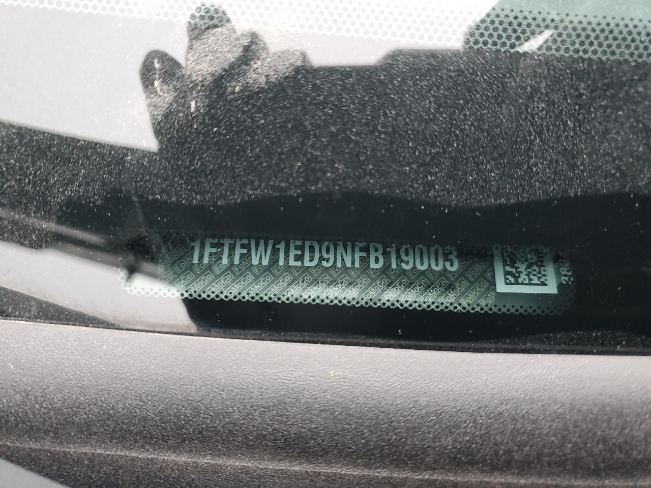 2022 FORD F150 SUPERCREW VIN:1FTFW1ED9NFB19003