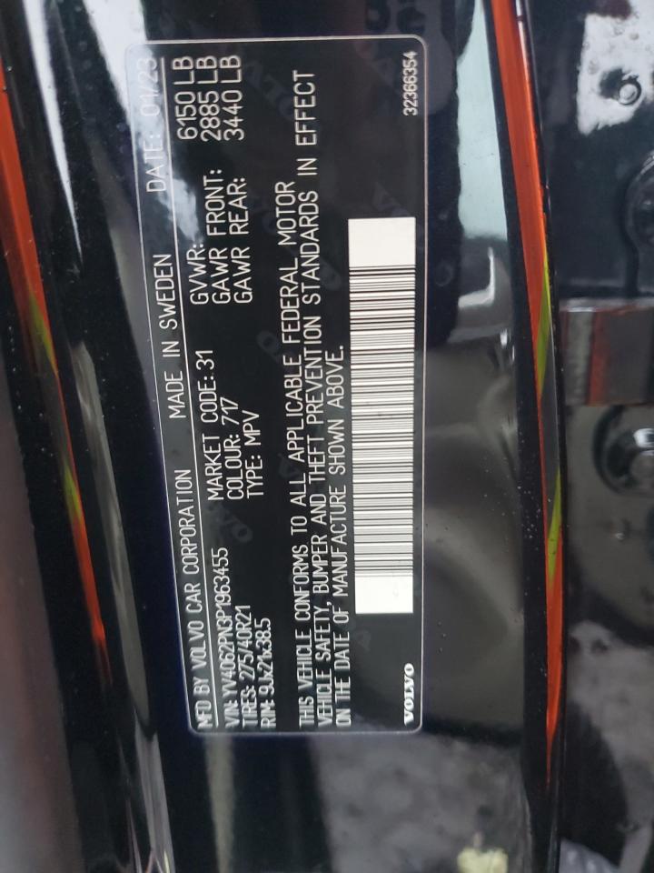 2023 VOLVO XC90 PLUS VIN:YV4062PN3P1963455