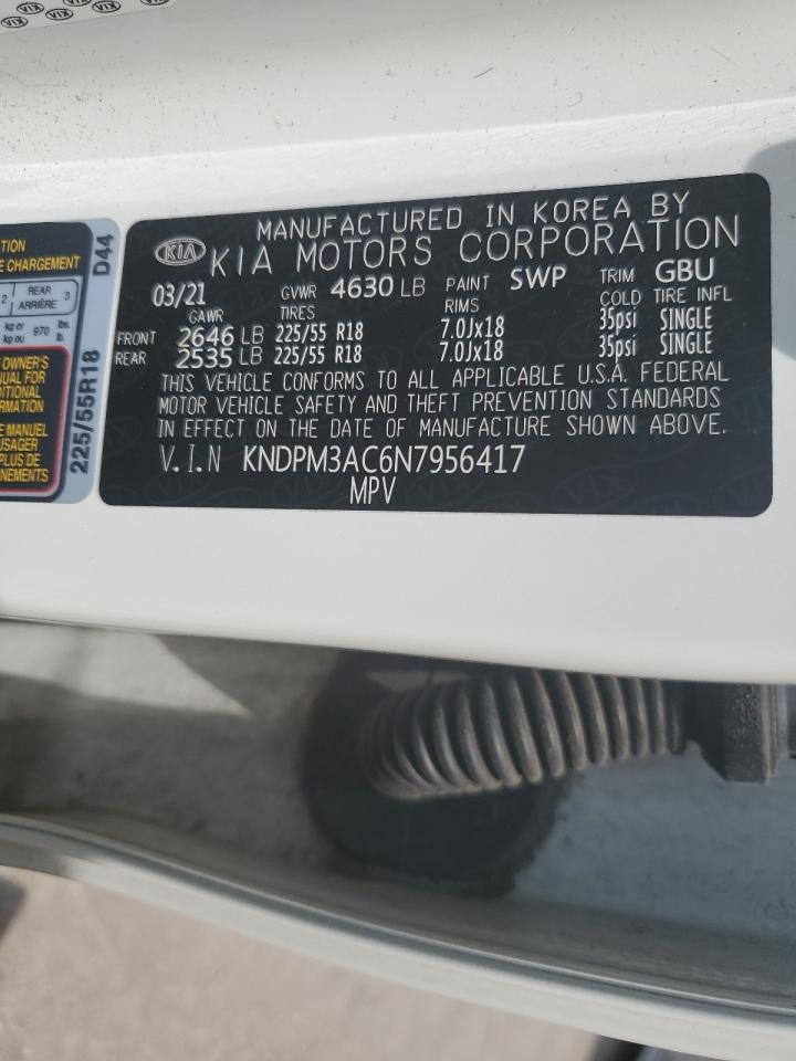 2022 KIA SPORTAGE LX VIN:KNDPM3AC6N7956417