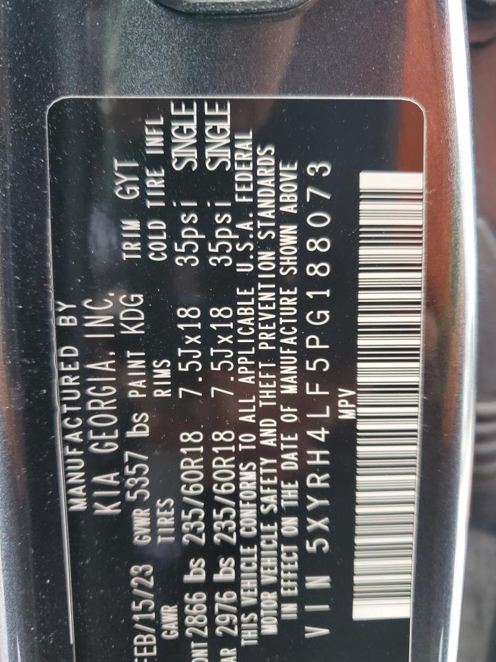 2023 KIA SORENTO EX VIN:5XYRH4LF5PG188073