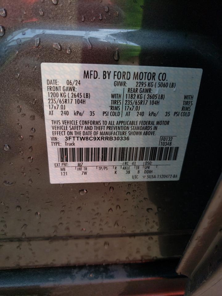 2024 FORD MAVERICK XLT TREMOR VIN:3FTTW8C9XRRB30336