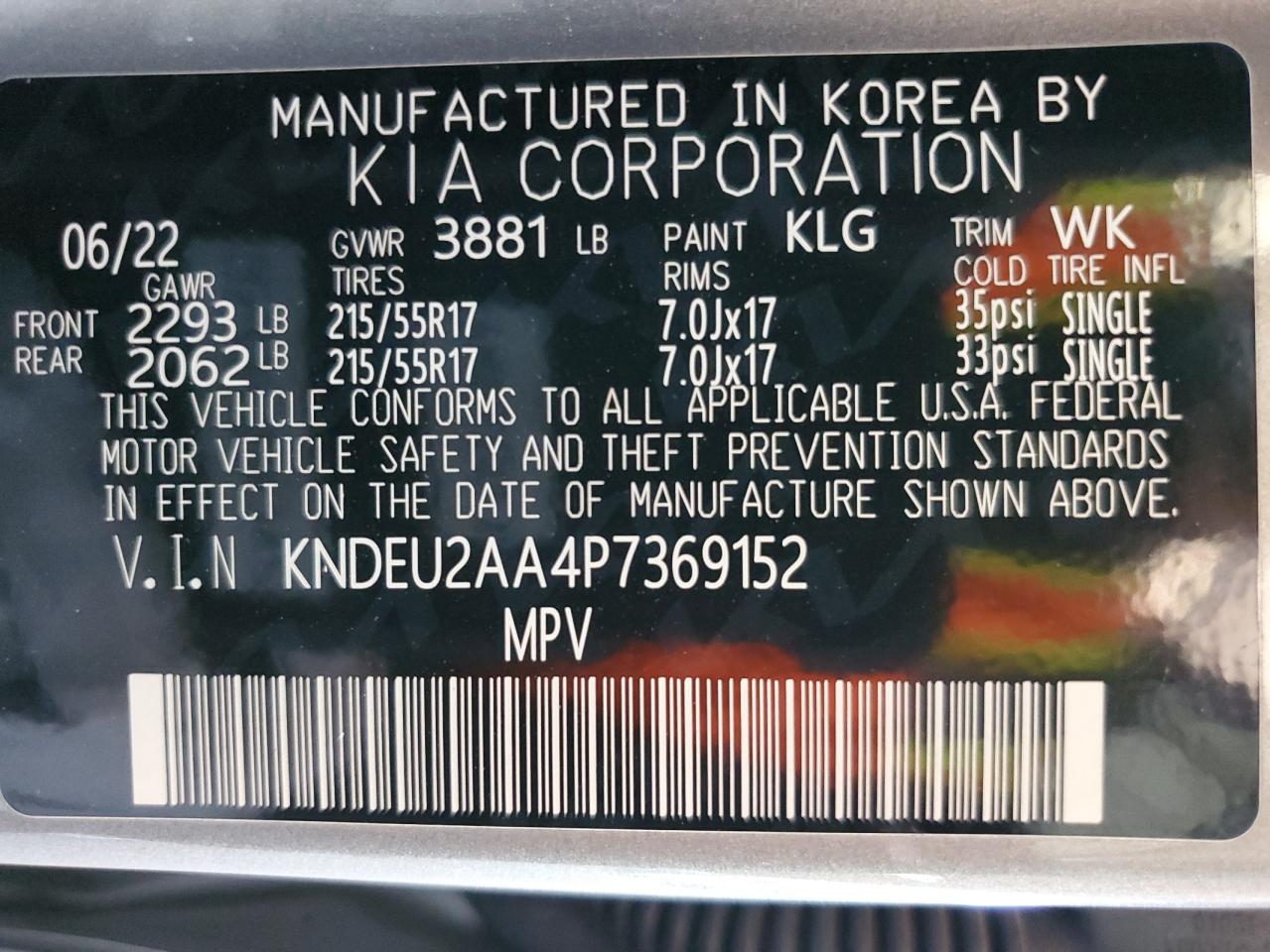 2023 KIA SELTOS S VIN:KNDEU2AA4P7369152