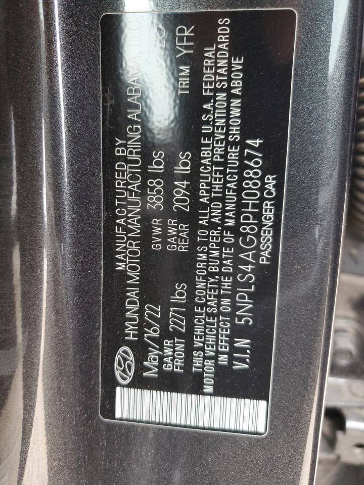 2023 HYUNDAI ELANTRA SEL VIN:5NPLS4AG8PH088674