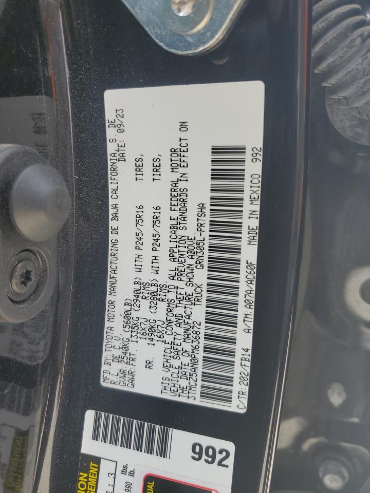 2023 TOYOTA TACOMA DOUBLE CAB VIN:3TMCZ5AN0PM636872