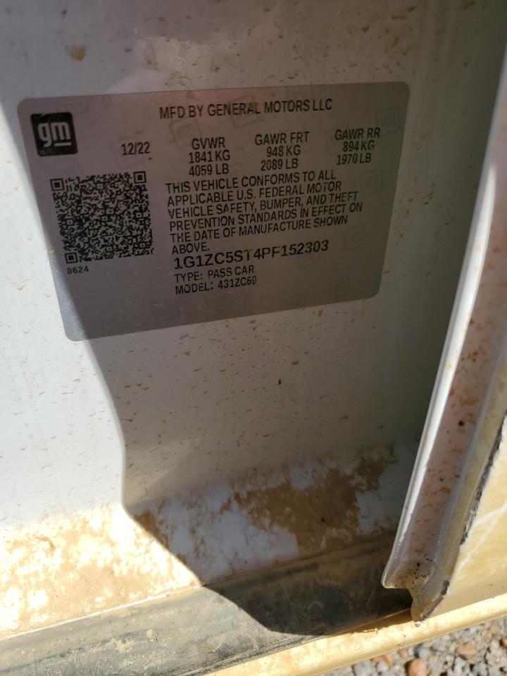 2023 CHEVROLET MALIBU LS VIN:1G1ZC5ST4PF152303