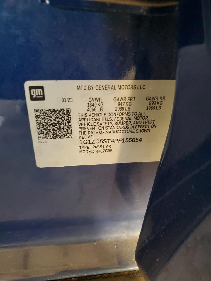 2023 CHEVROLET MALIBU LS VIN:1G1ZC5ST4PF155654