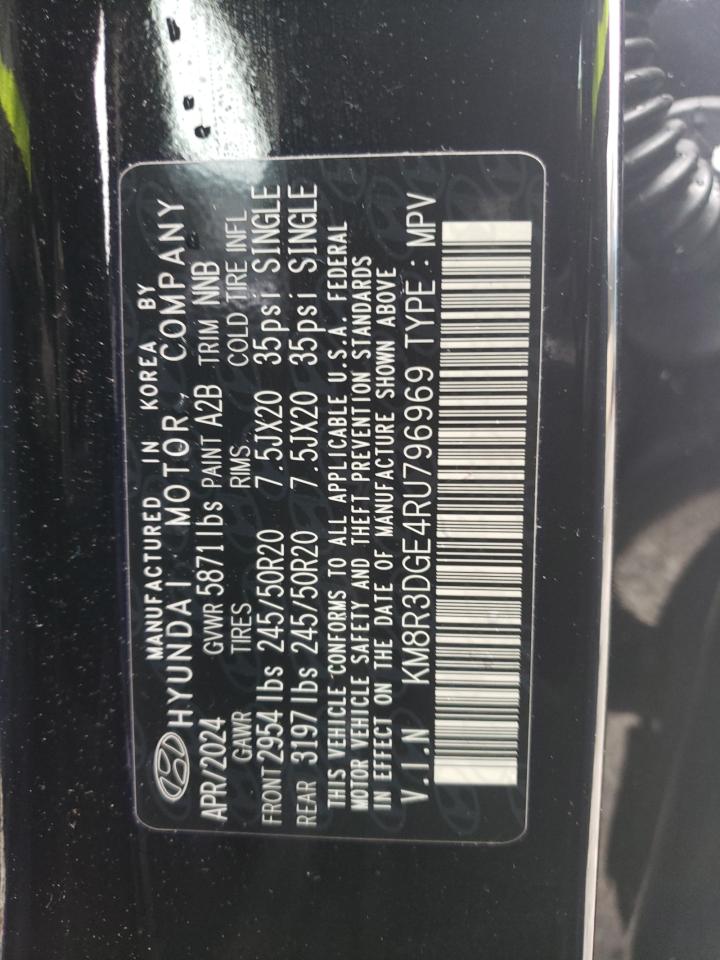 2024 HYUNDAI PALISADE XRT VIN:KM8R3DGE4RU796969