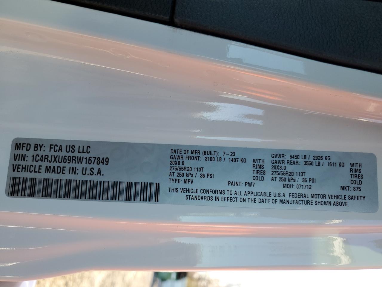 2024 JEEP WRANGLER HIGH ALTITUDE 4XE VIN:1G4HD572X6U173159