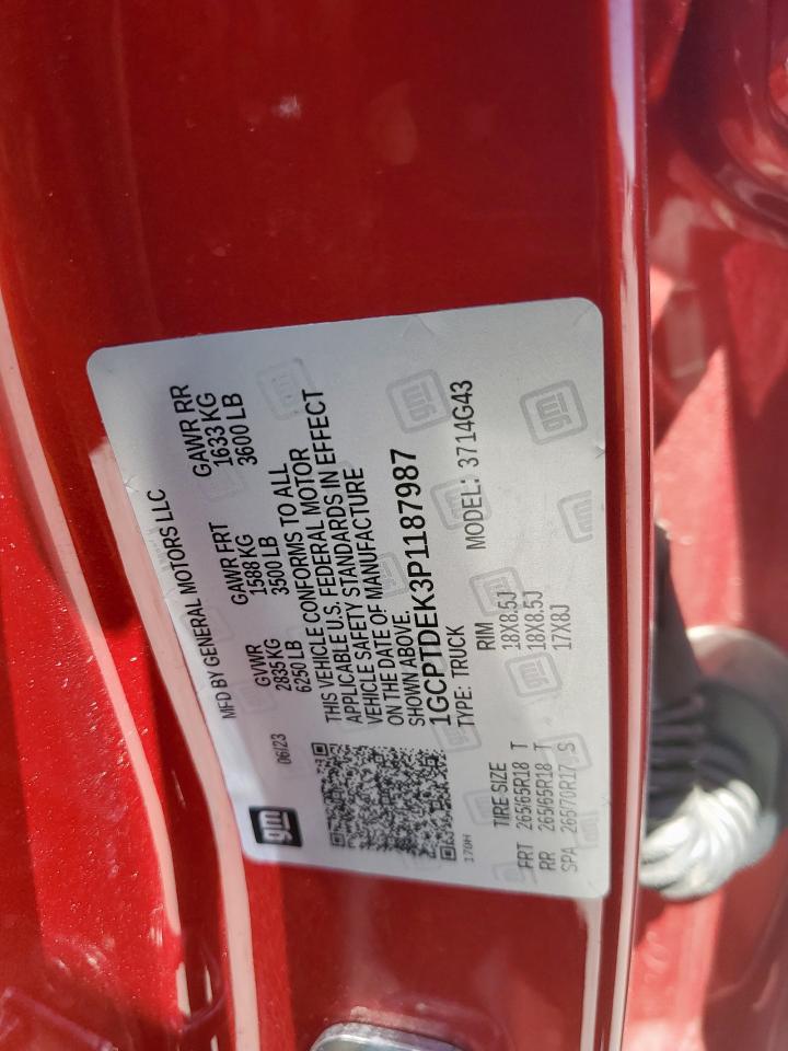 2023 CHEVROLET COLORADO Z71 VIN:1GCPTDEK3P1187987