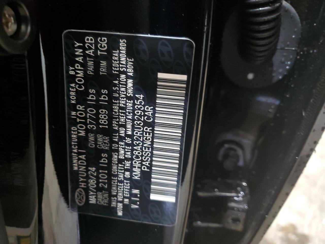 2024 HYUNDAI VENUE SEL VIN:KMHRC8A32RU329354