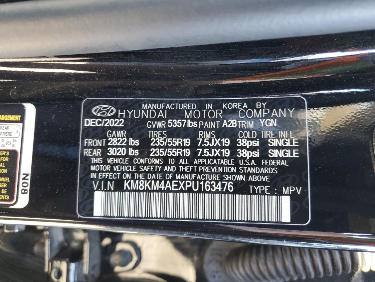2023 HYUNDAI IONIQ 5 SE VIN:KM8KM4AEXPU163476
