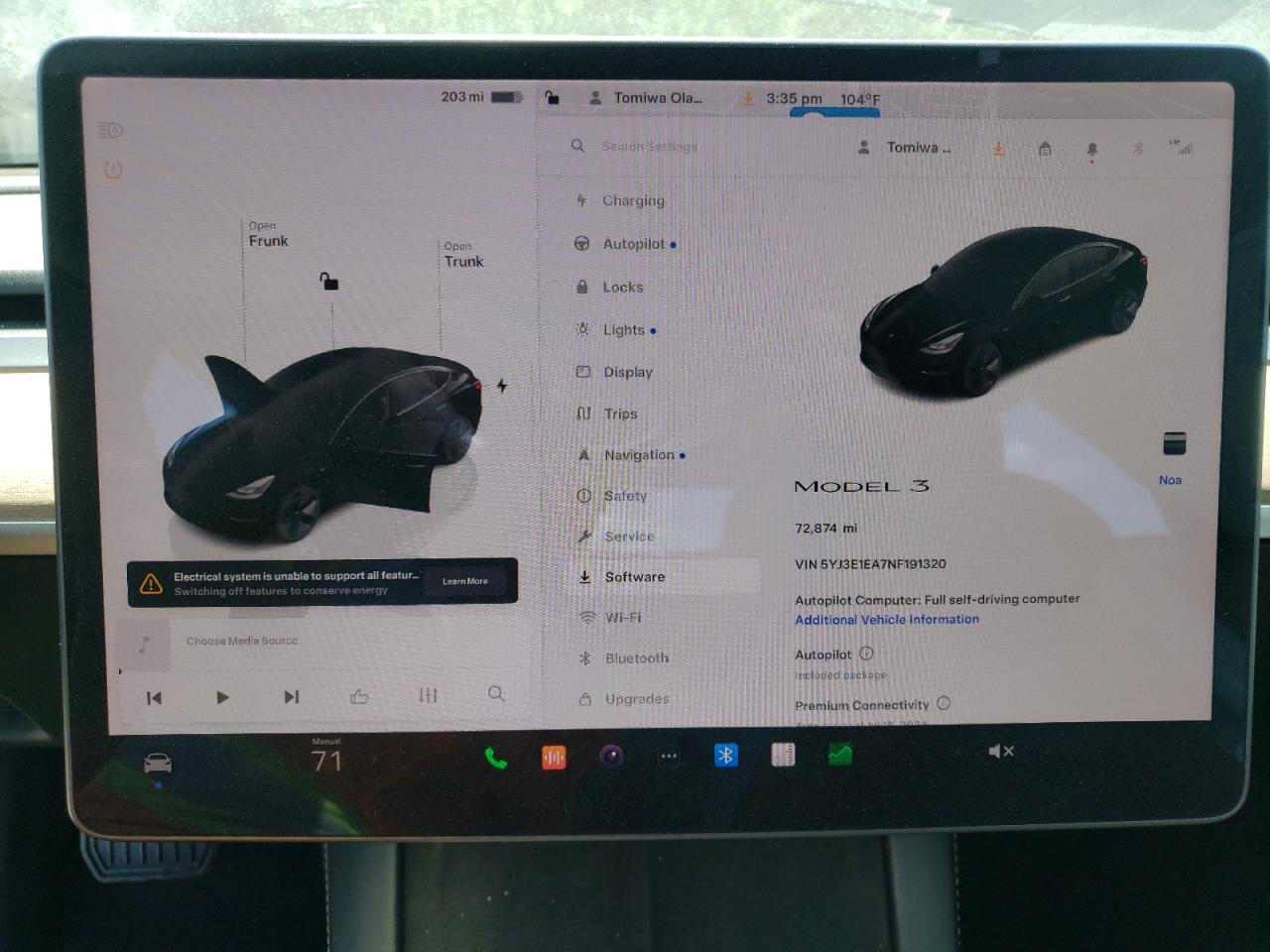 2022 TESLA MODEL 3  VIN:5YJ3E1EA7NF191320