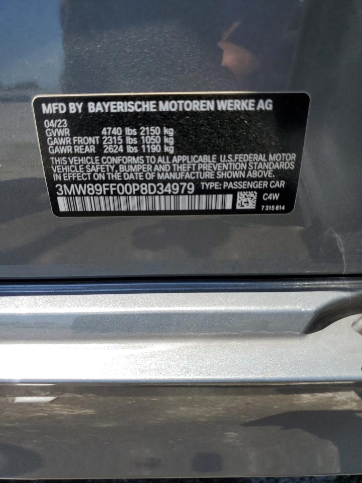 2023 BMW 330XI  VIN:3MW89FF00P8D34979
