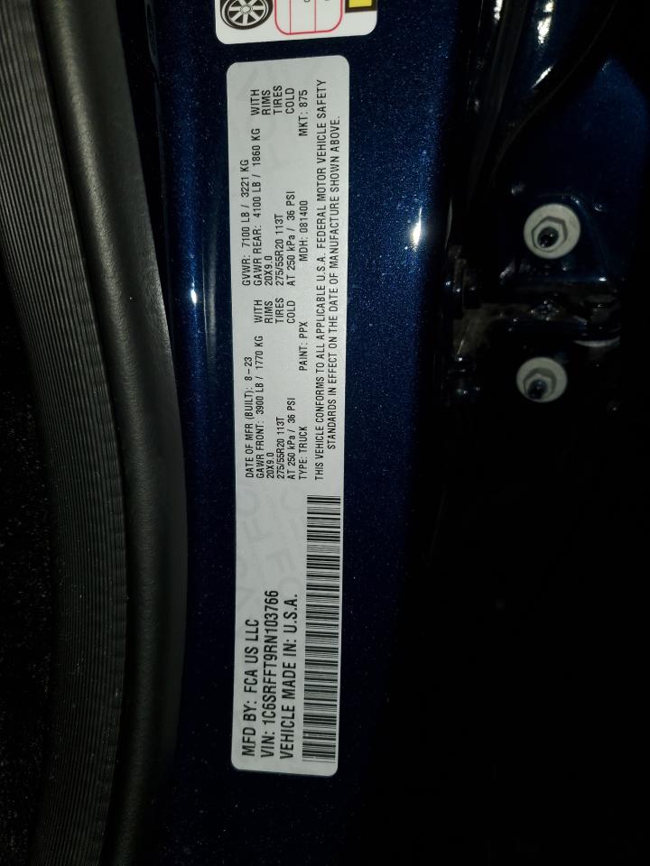 2024 RAM 1500 BIG HORN/LONE STAR VIN:1C6SRFFT9RN103766