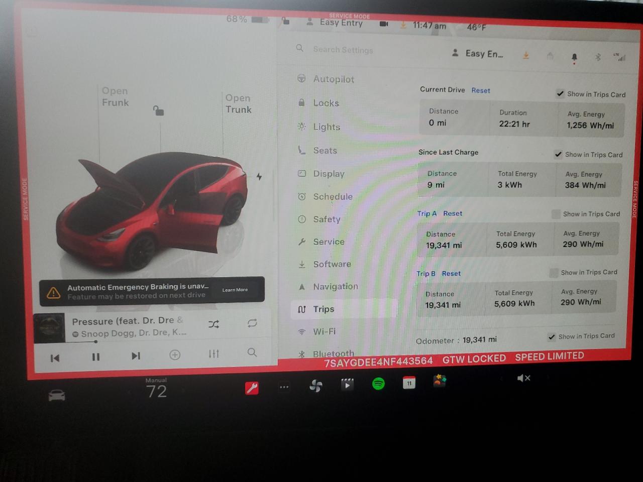 2022 TESLA MODEL Y  VIN:7SAYGDEE4NF443564