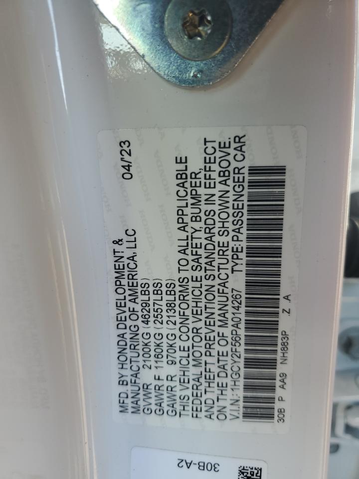 2023 HONDA ACCORD HYBRID SPORT VIN:1HGCY2F56PA014267