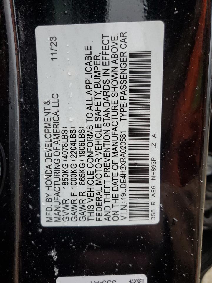 2024 ACURA INTEGRA A-SPEC VIN:19UDE4H3XRA020581