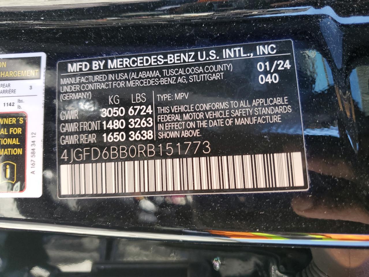 2024 MERCEDES-BENZ GLE COUPE AMG 53 4MATIC VIN:4JGFD6BB0RB151773