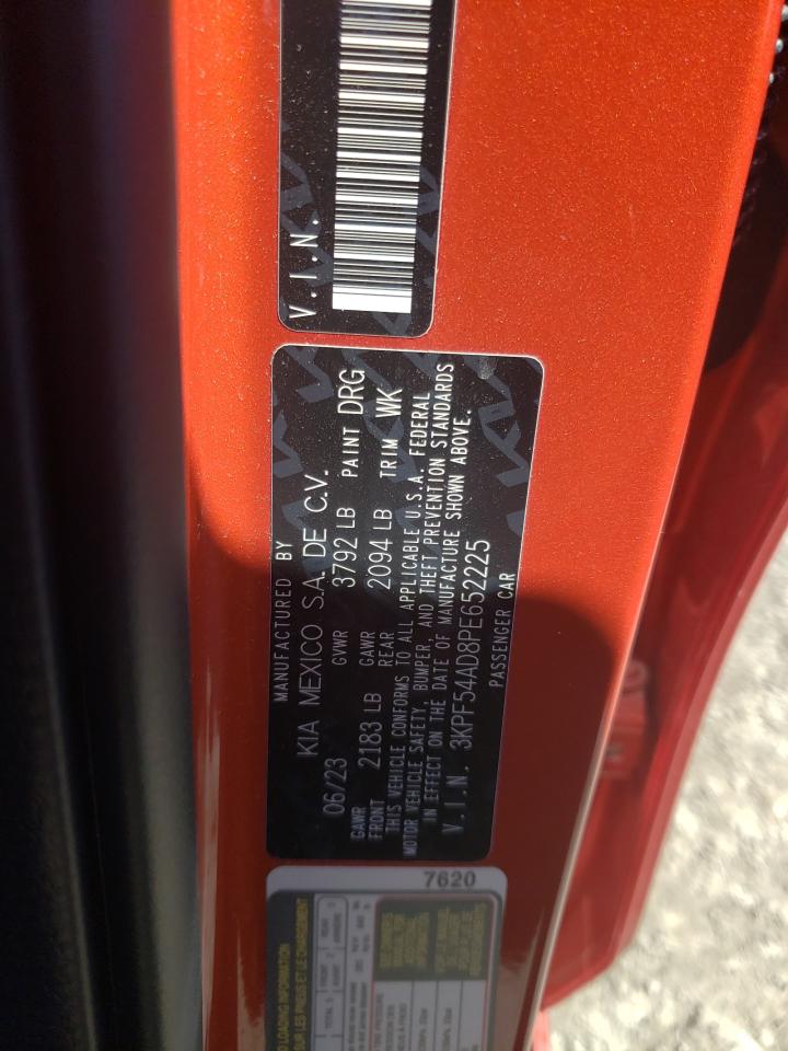 2023 KIA FORTE GT LINE VIN:3KPF54AD8PE652225