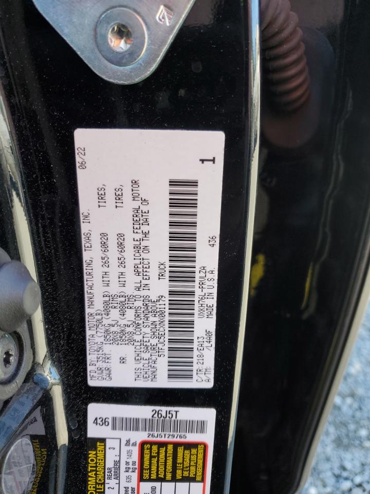 2022 TOYOTA TUNDRA CREWMAX LIMITED VIN:5TFJC5ECXNX001179