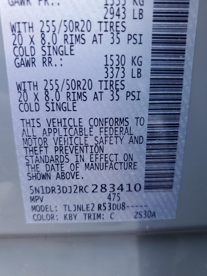 2024 NISSAN PATHFINDER PLATINUM VIN:5N1DR3DJ2RC283410