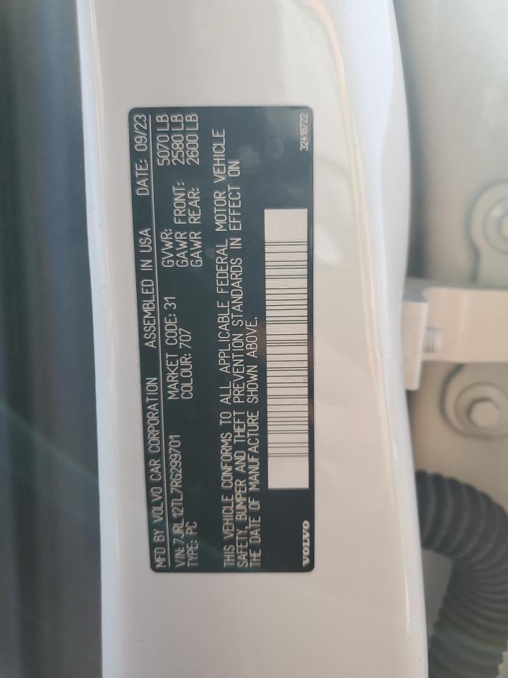 2024 VOLVO S60 PLUS VIN:7JRL12TL7RG299701