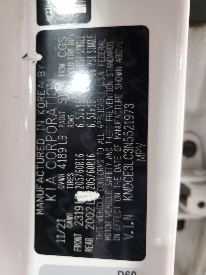 2022 KIA NIRO EX PREMIUM VIN:KNDCE3LC3N5521973