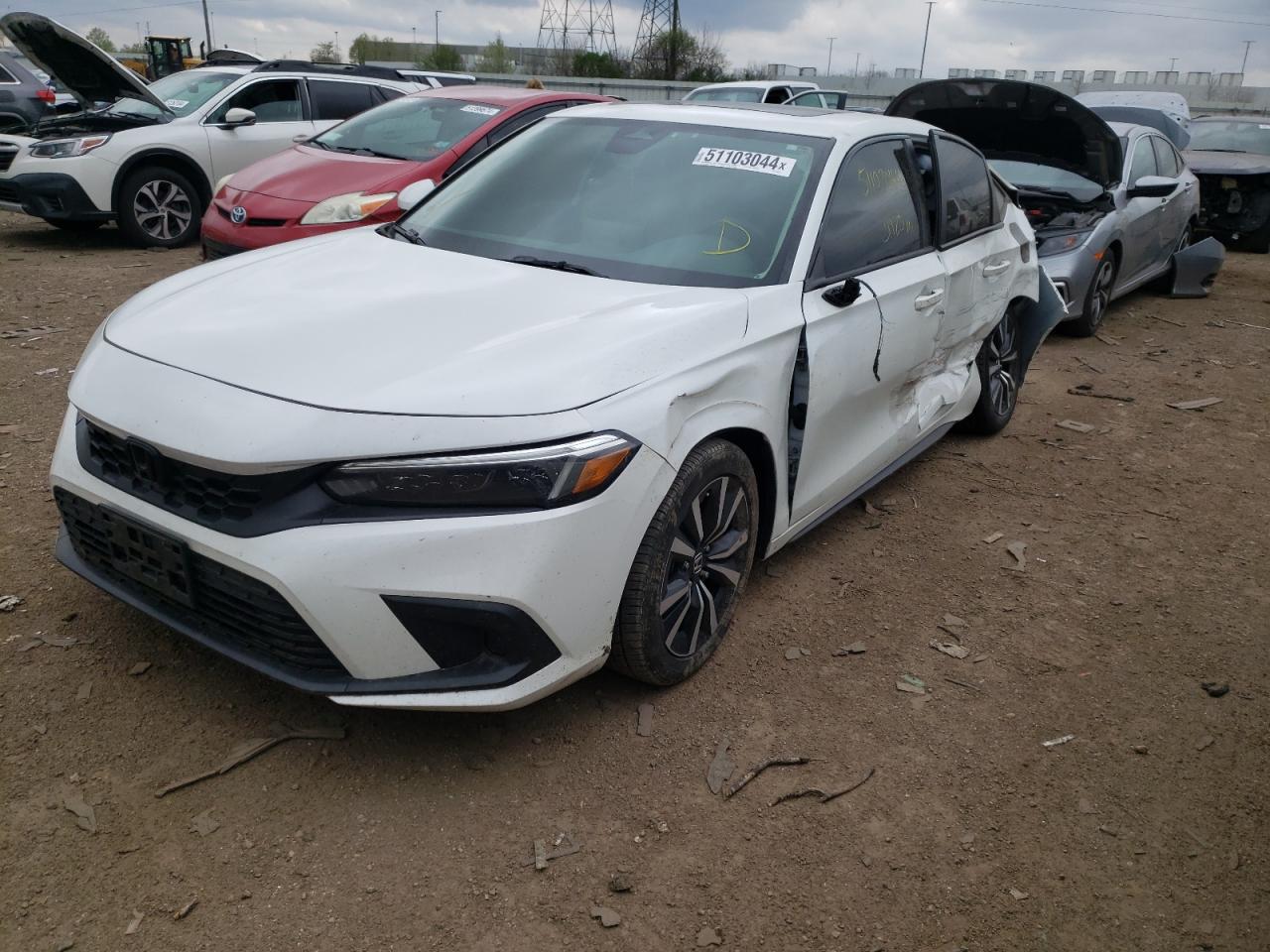 2022 HONDA CIVIC EXL VIN:19XFL1H72NE010729