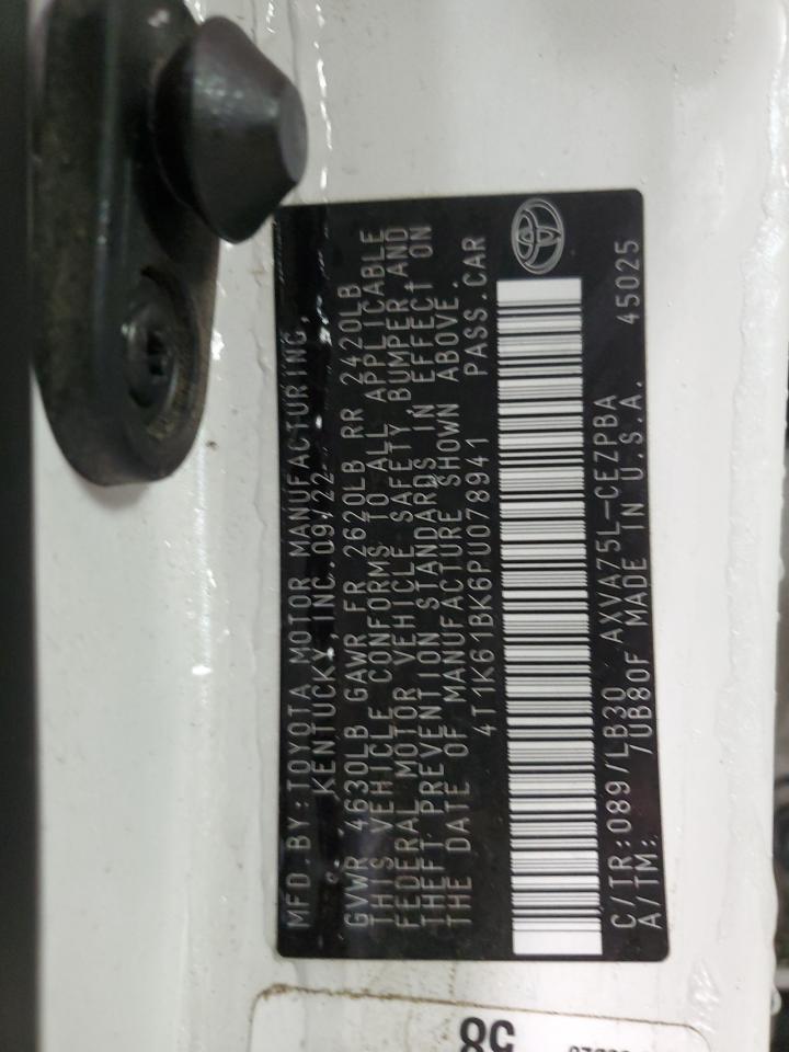 2023 TOYOTA CAMRY XSE VIN:4T1K61BK6PU078941