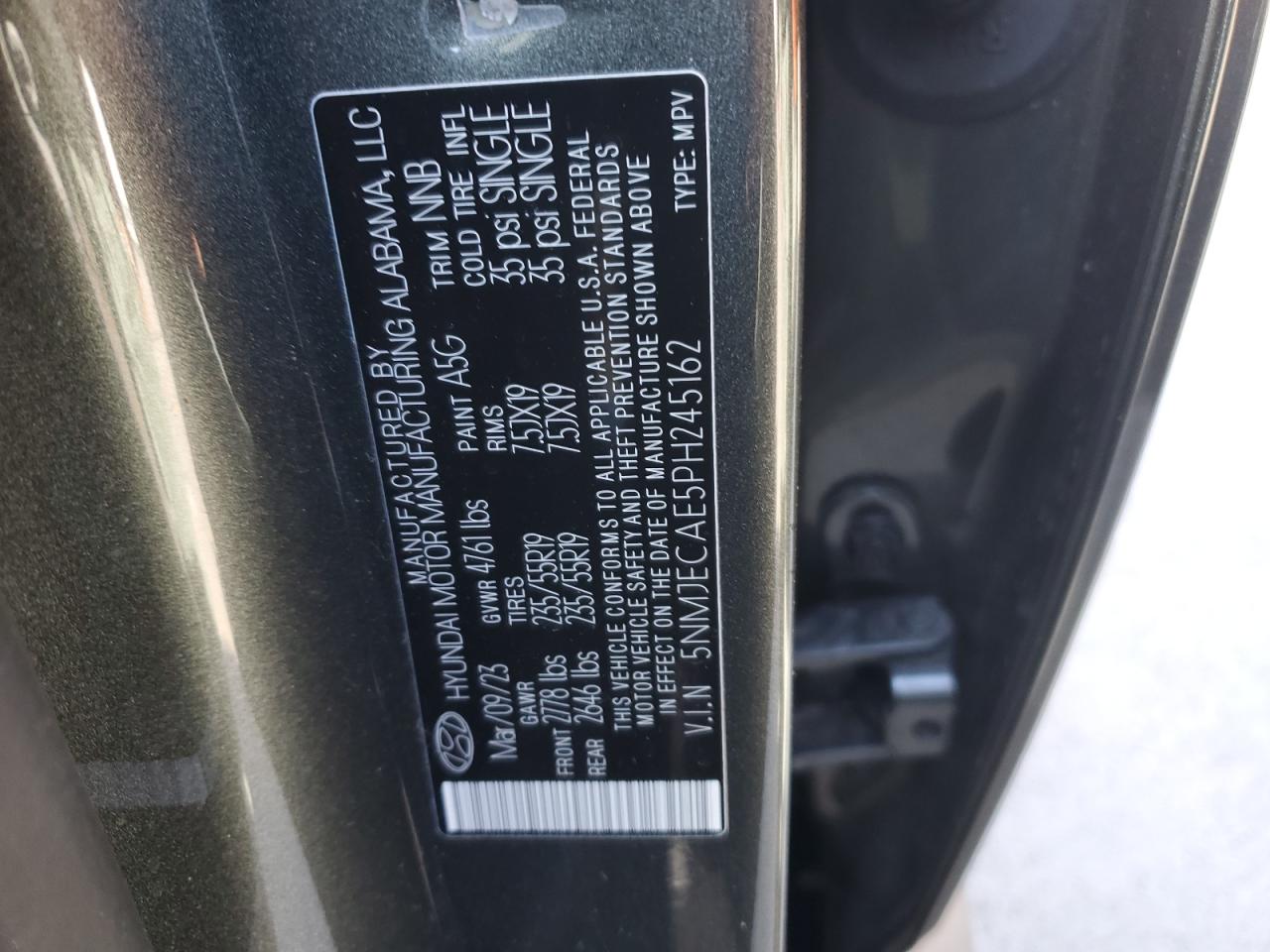 2023 HYUNDAI TUCSON LIMITED VIN:5NMJECAE5PH245162