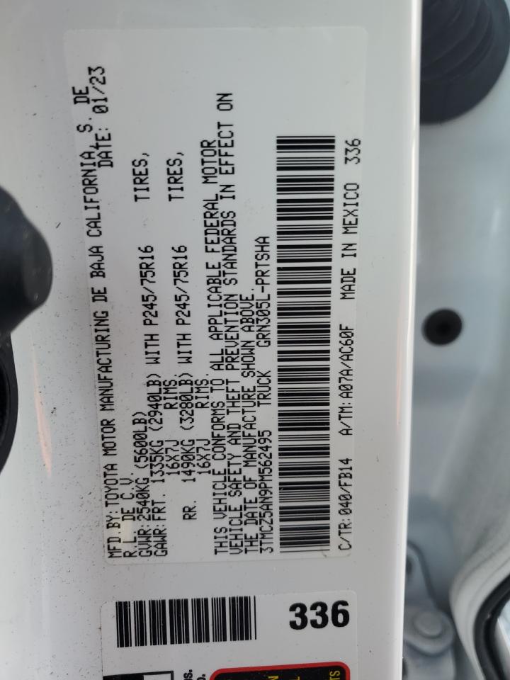 2023 TOYOTA TACOMA DOUBLE CAB VIN:3TMCZ5AN9PM562495