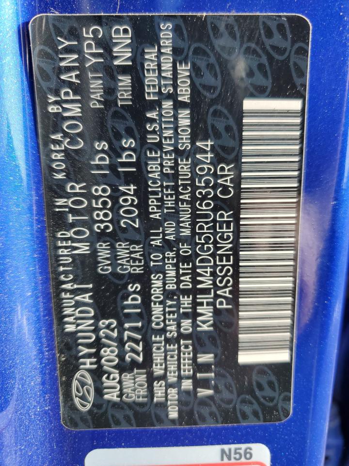 2024 HYUNDAI ELANTRA SEL VIN:KMHLM4DG5RU635944