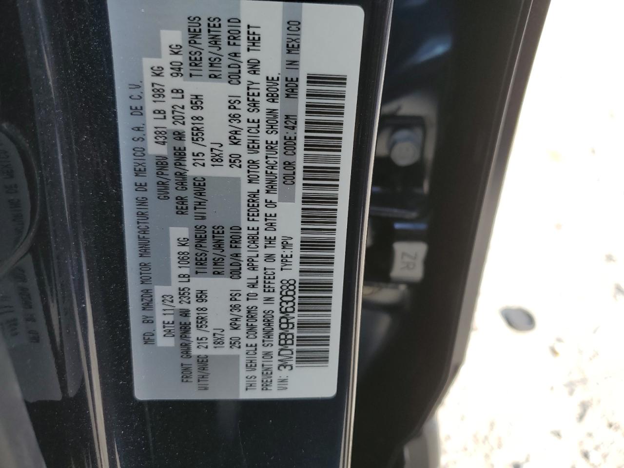 2024 MAZDA CX-30 SELECT VIN:3MVDMBBM9RM630688