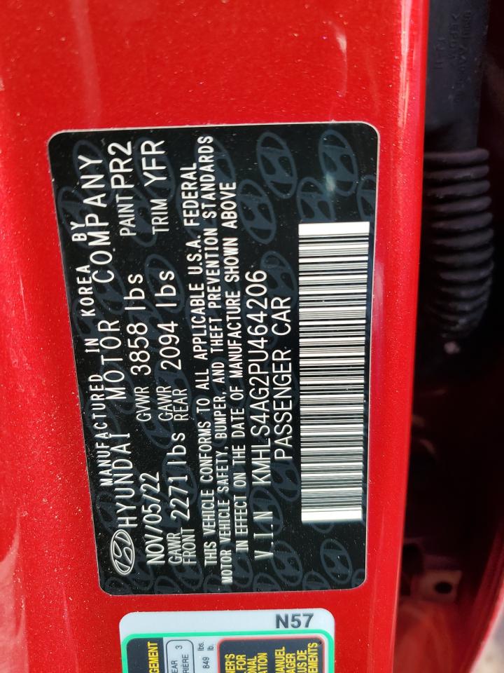 2023 HYUNDAI ELANTRA SEL VIN:KMHLS4AG2PU464206