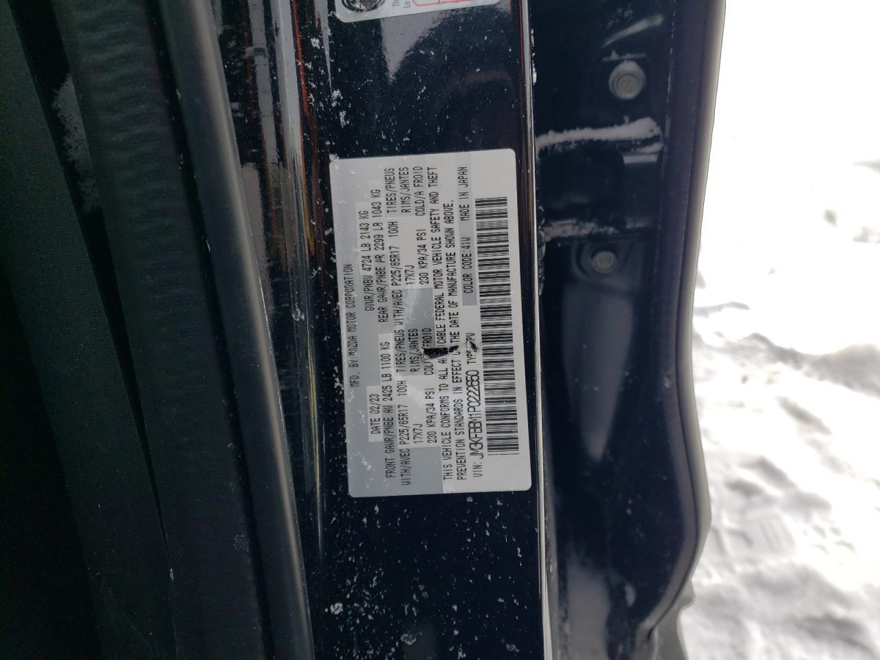 2023 MAZDA CX-5 SELECT VIN:JM3KFBBM1P0222650