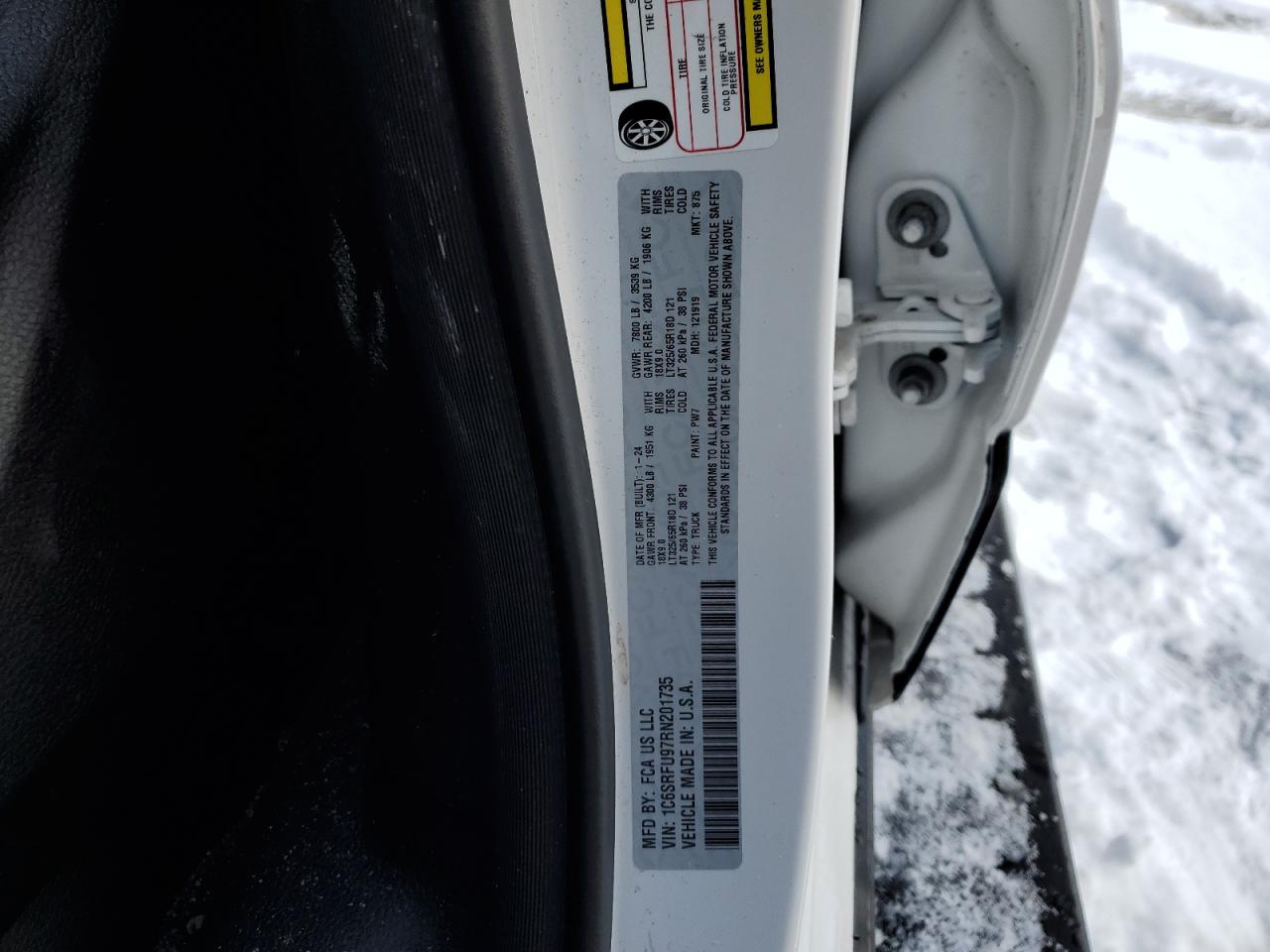 2024 RAM 1500 TRX VIN:1C6SRFU97RN201735